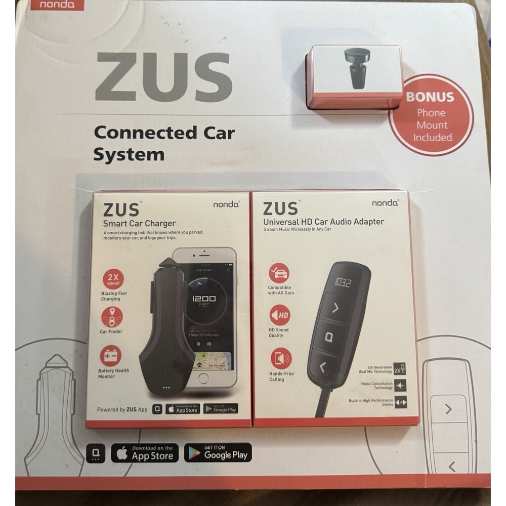ZUS Connected Car System NIB Bluetooth Nonda Smart Car Charger NEW IN BOX